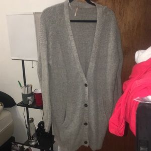 Gray free people cardigan